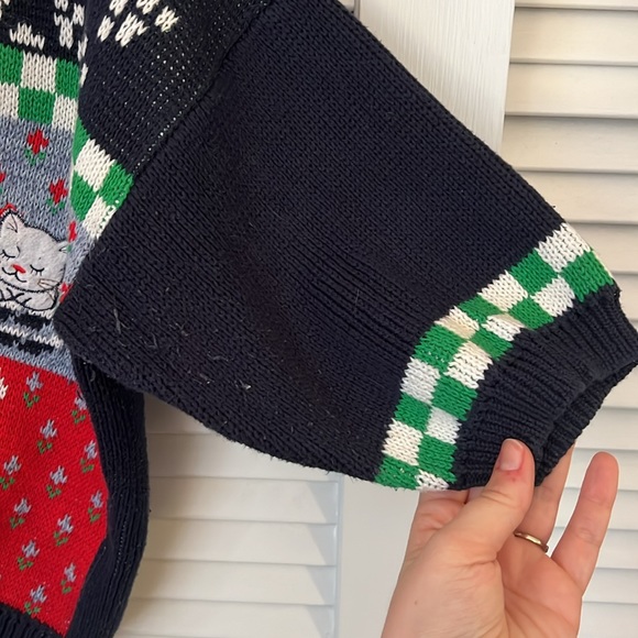 Vintage Faith Mountain “I Love Cats” Cardigan Sweater - Large - Picture 5 of 10